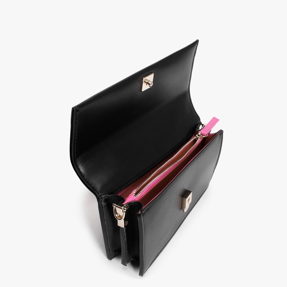 Sand Black Top Handle Cross-Body Bag