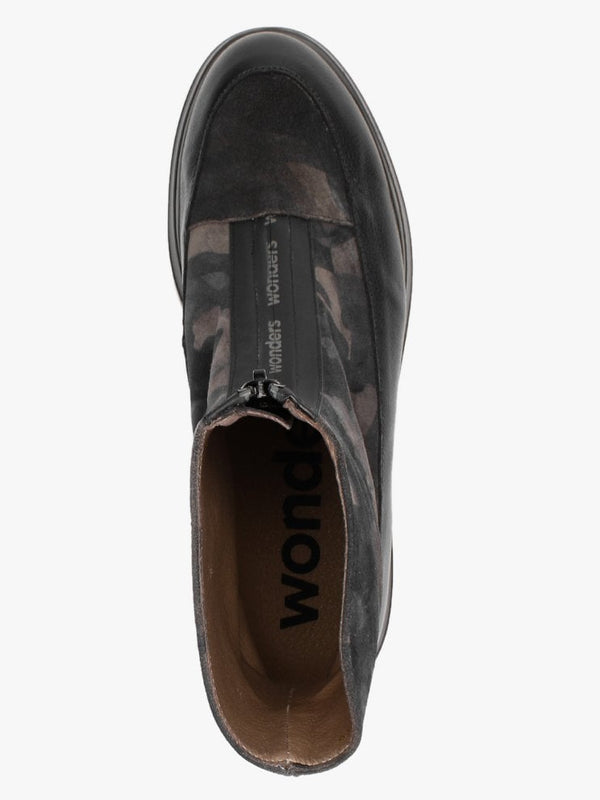 Abalone Black Camo Ankle Boots