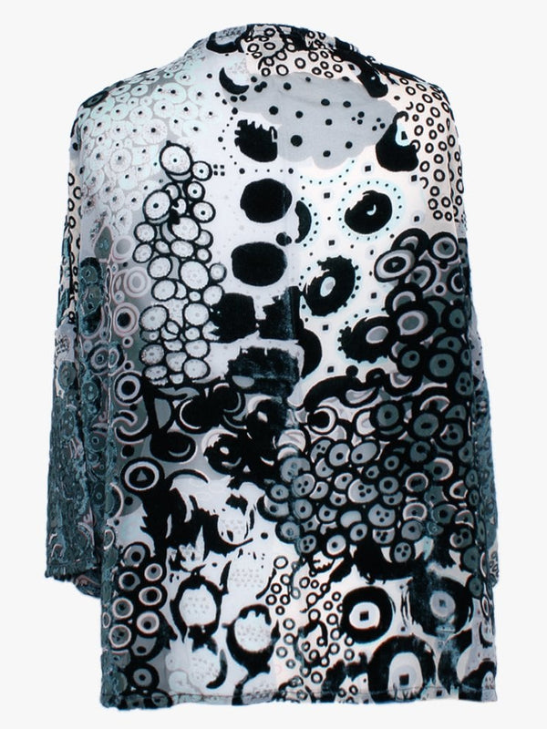 Teal Devore Short Kimono