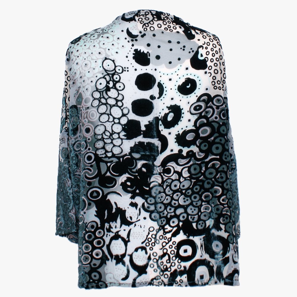 Teal Devore Short Kimono