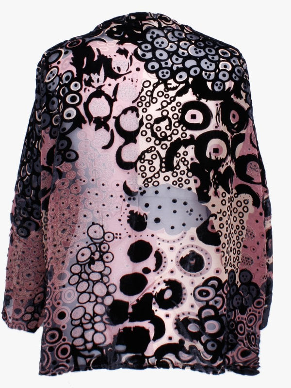 Burdundy Devore Short Kimono