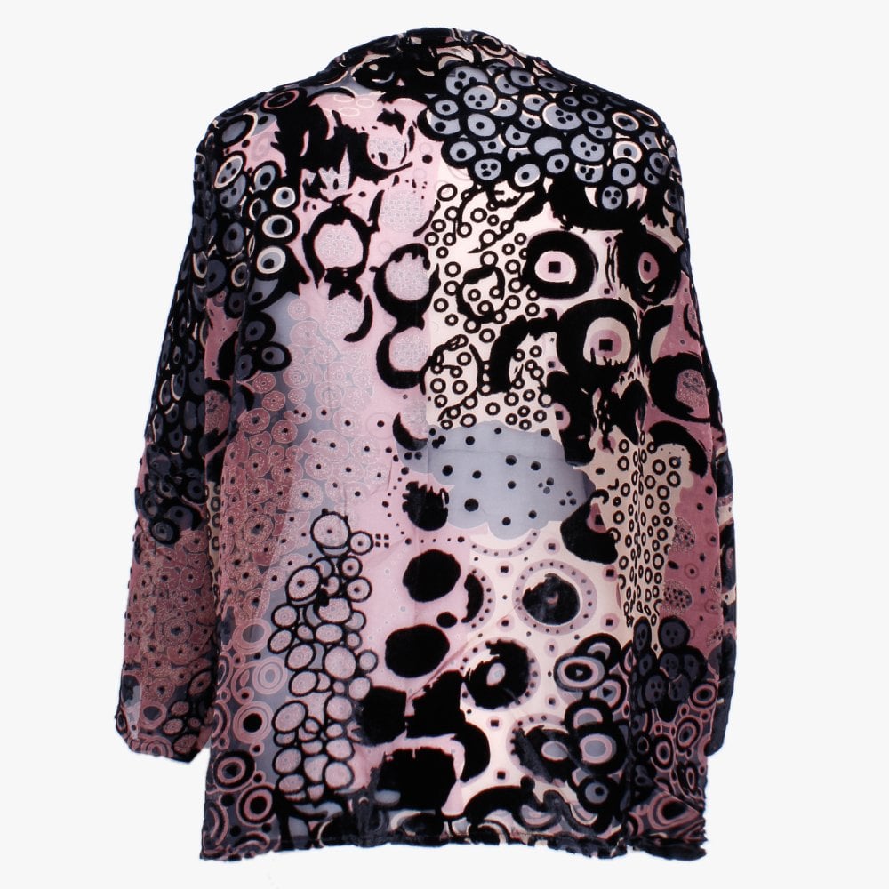Burdundy Devore Short Kimono