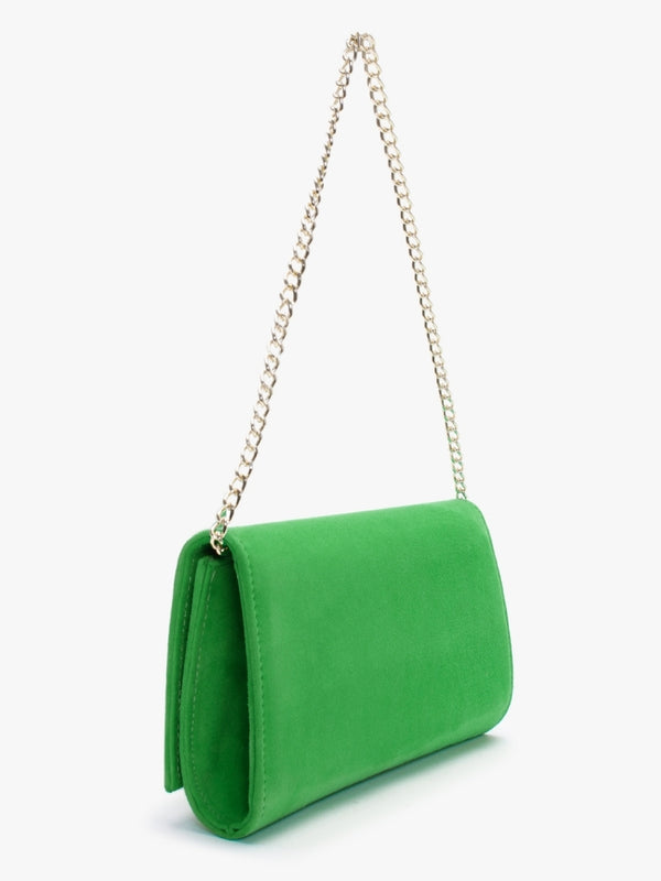 Nadia Green Suede Embellished Evening Bag