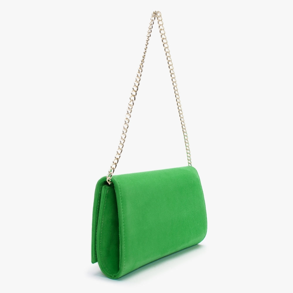Nadia Green Suede Embellished Evening Bag