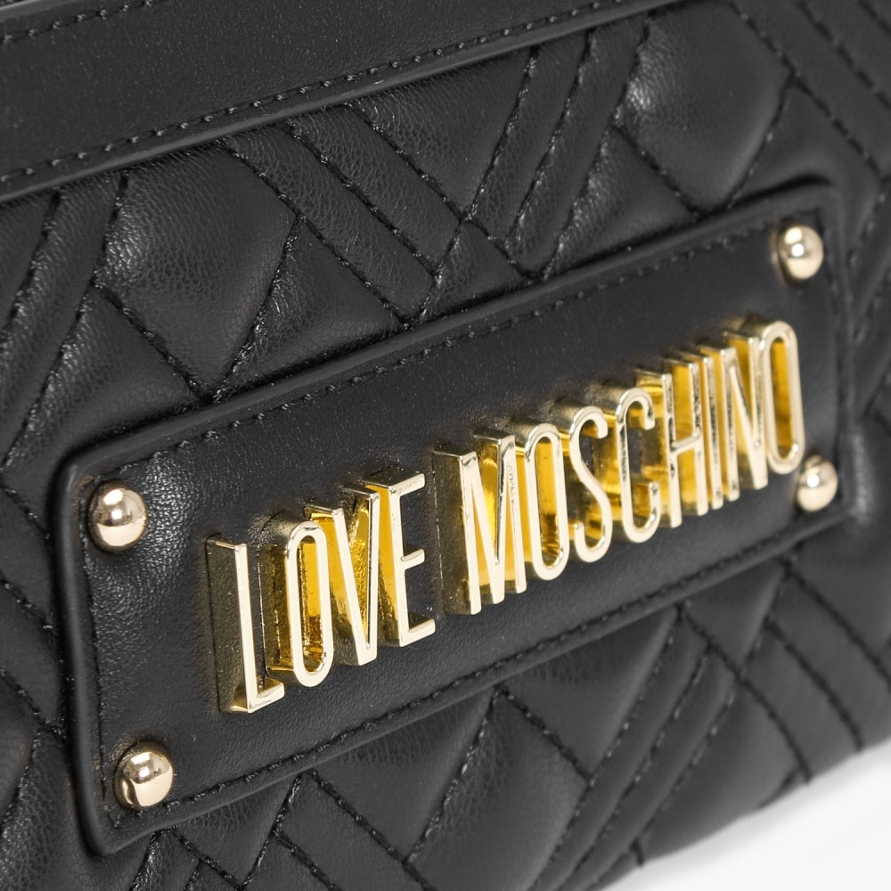 Quilted II Black Zip Around Wallet