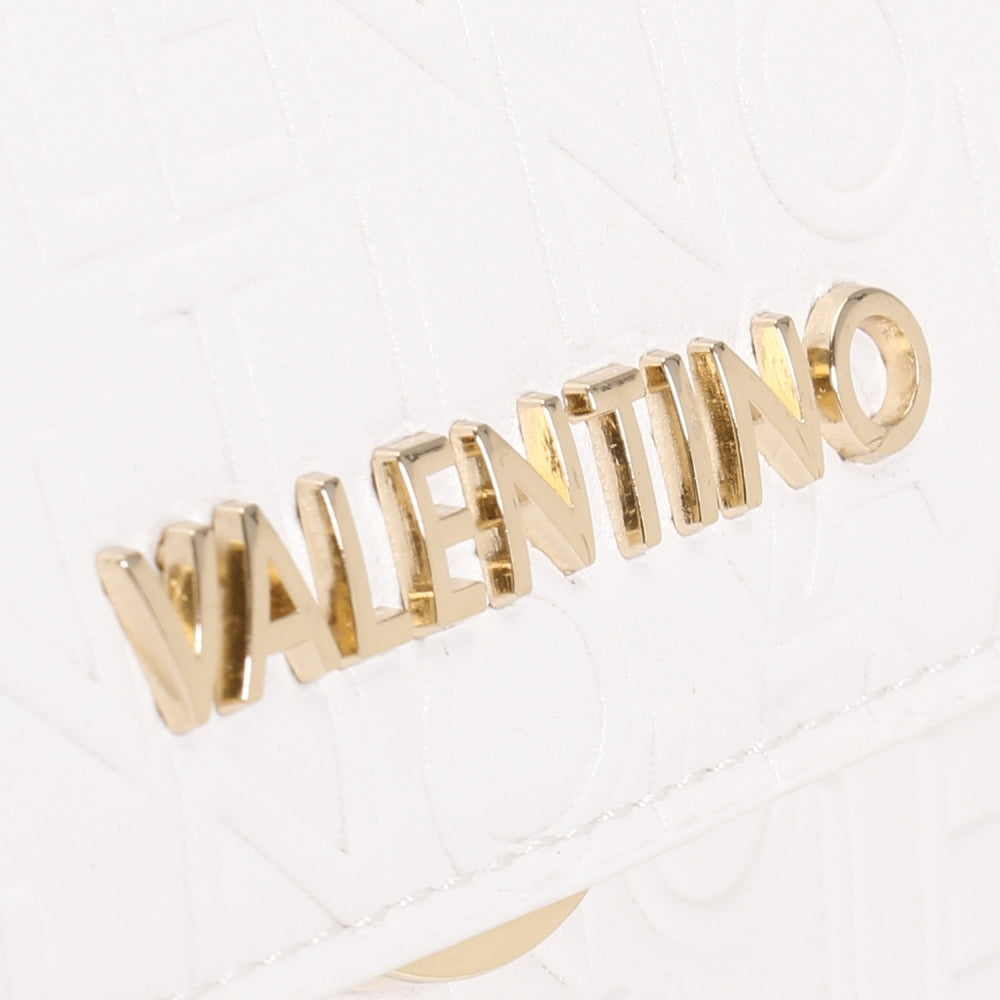 Relax Embossed Logo Bianco Flapover Shoulder Bag