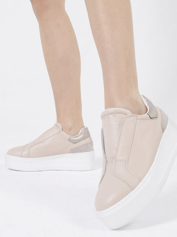 Sibslip Nude Leather Flatform Trainers