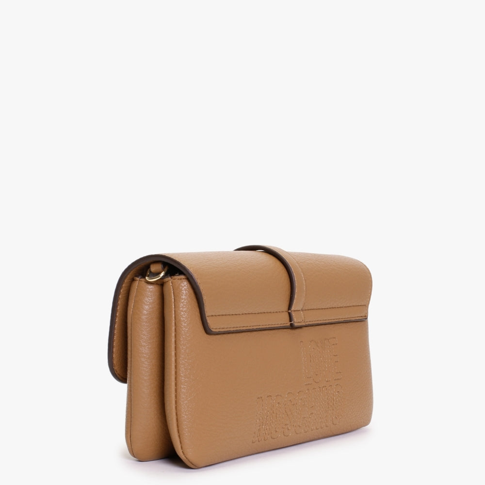 Heart Lock Cammello Chain Strap Shoulder Bag
