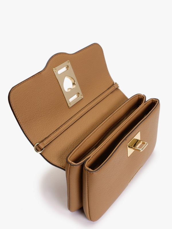 Heart Lock Cammello Chain Strap Shoulder Bag