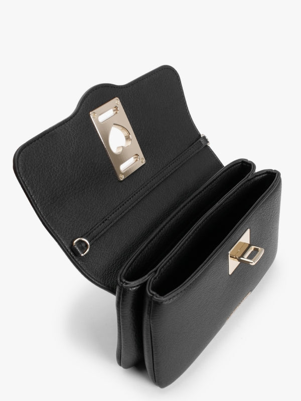 Heart Lock Nero Chain Strap Shoulder Bag