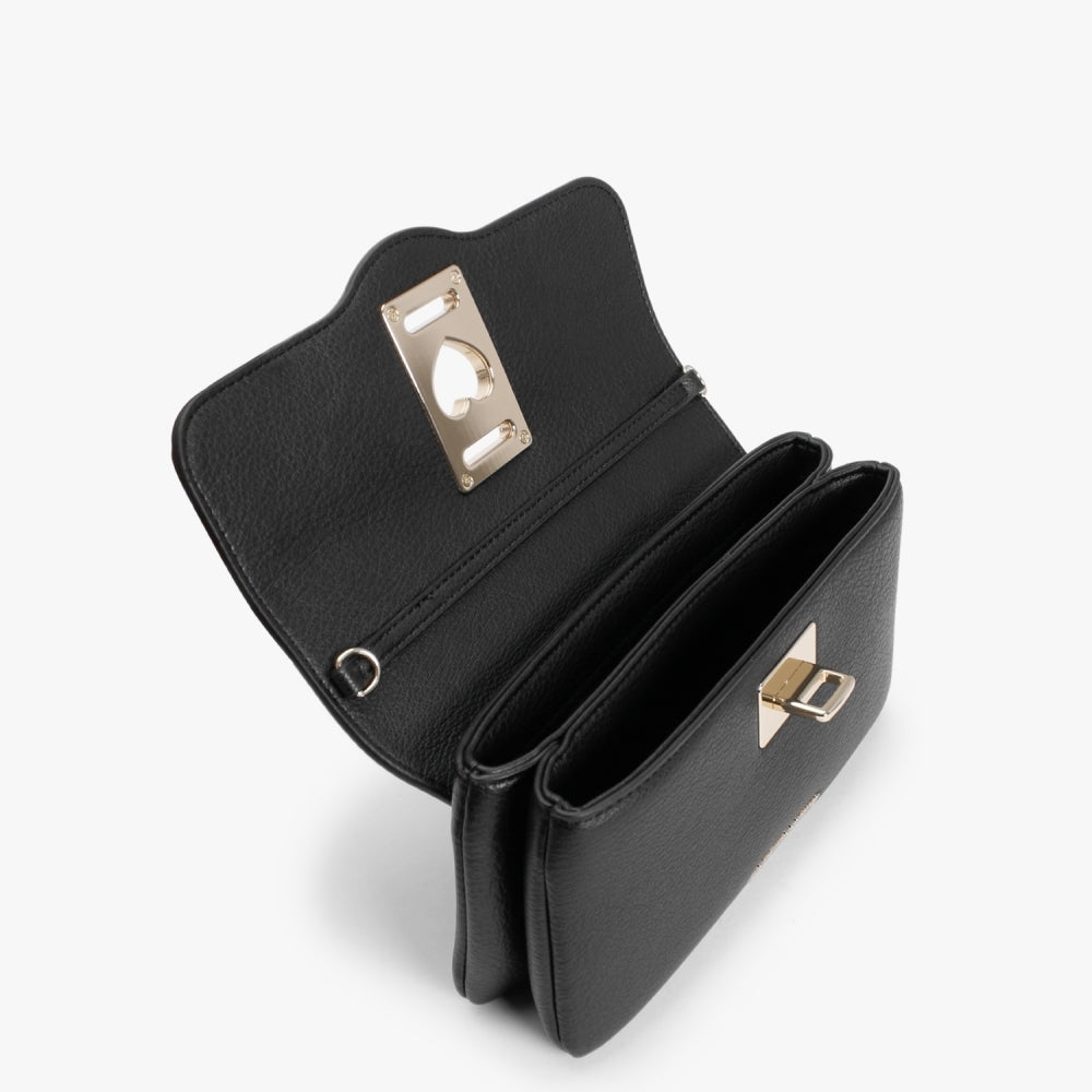 Heart Lock Nero Chain Strap Shoulder Bag