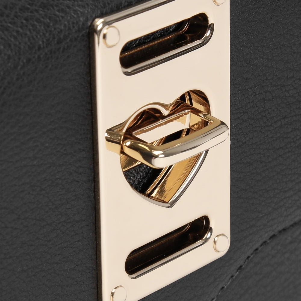 Heart Lock Nero Chain Strap Shoulder Bag