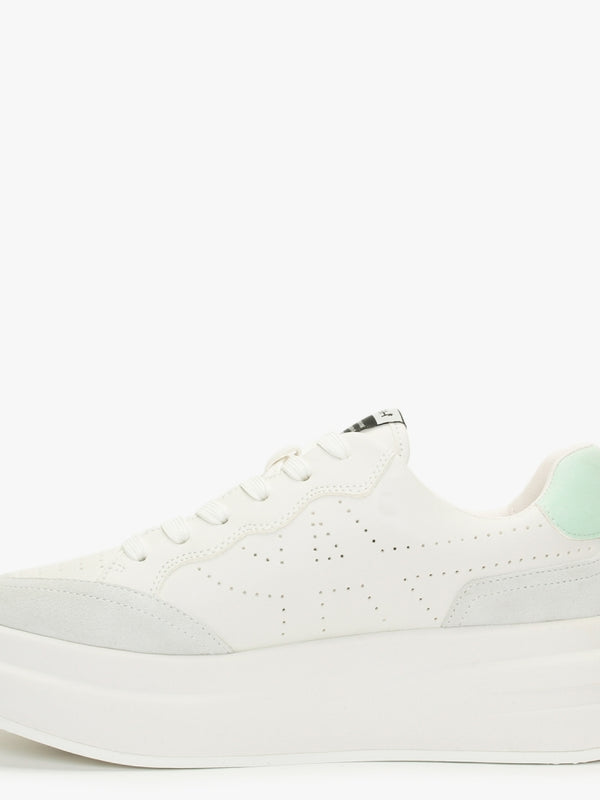 Impuls Eco New Off White Seafoam Leather Platform Trainers
