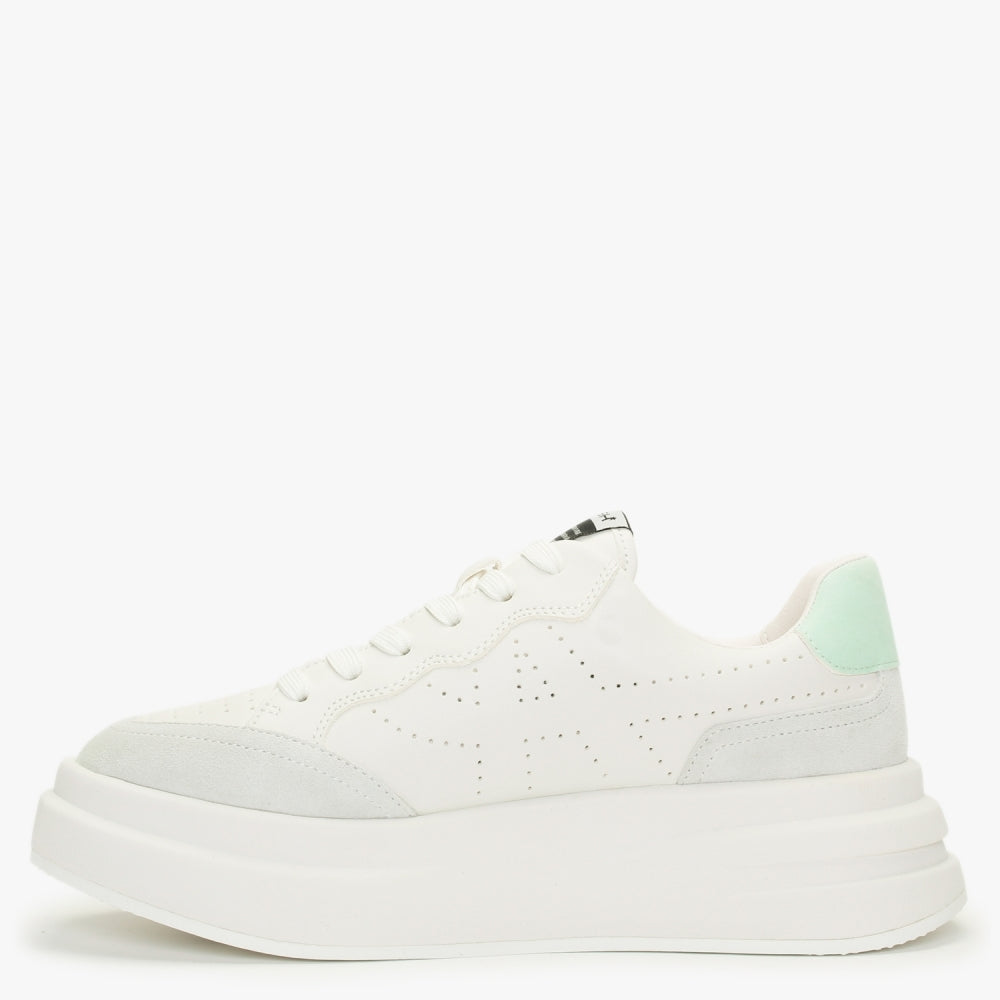 Impuls Eco New Off White Seafoam Leather Platform Trainers