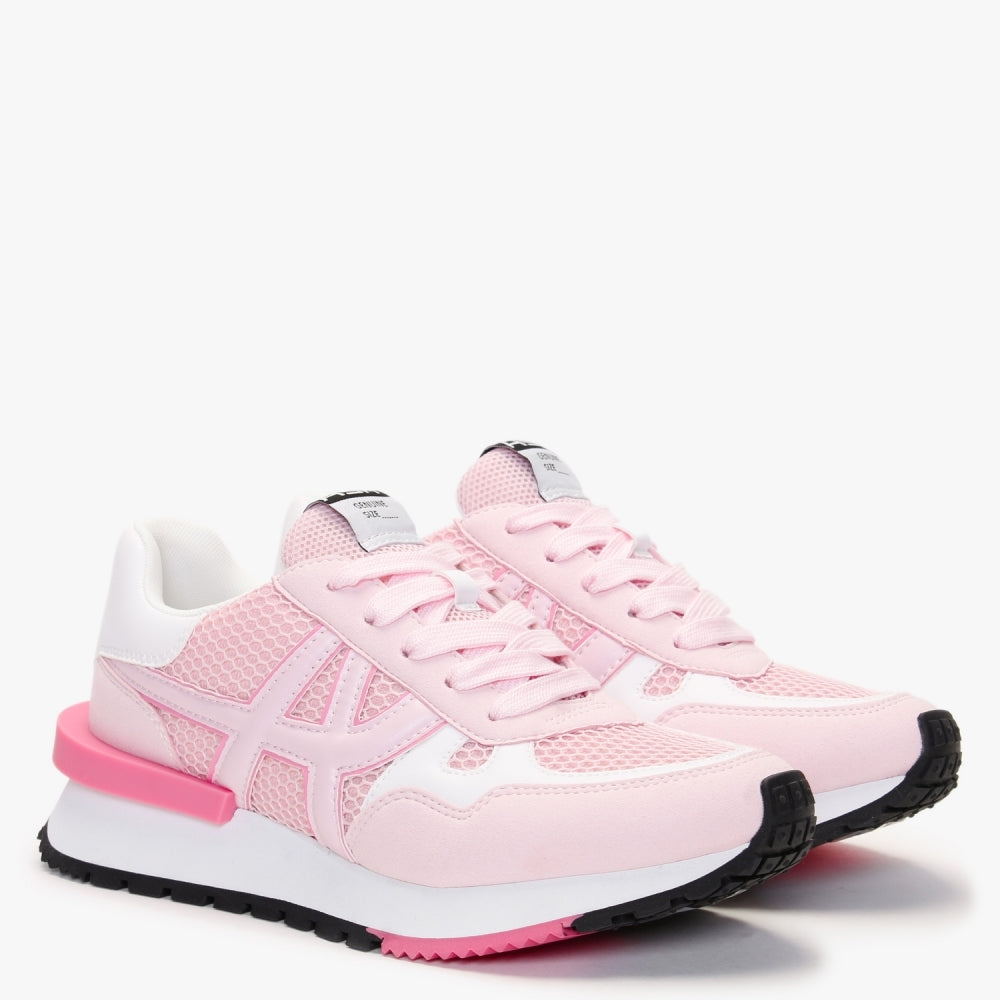 Thunder Crystal Rose White Chunky Trainers