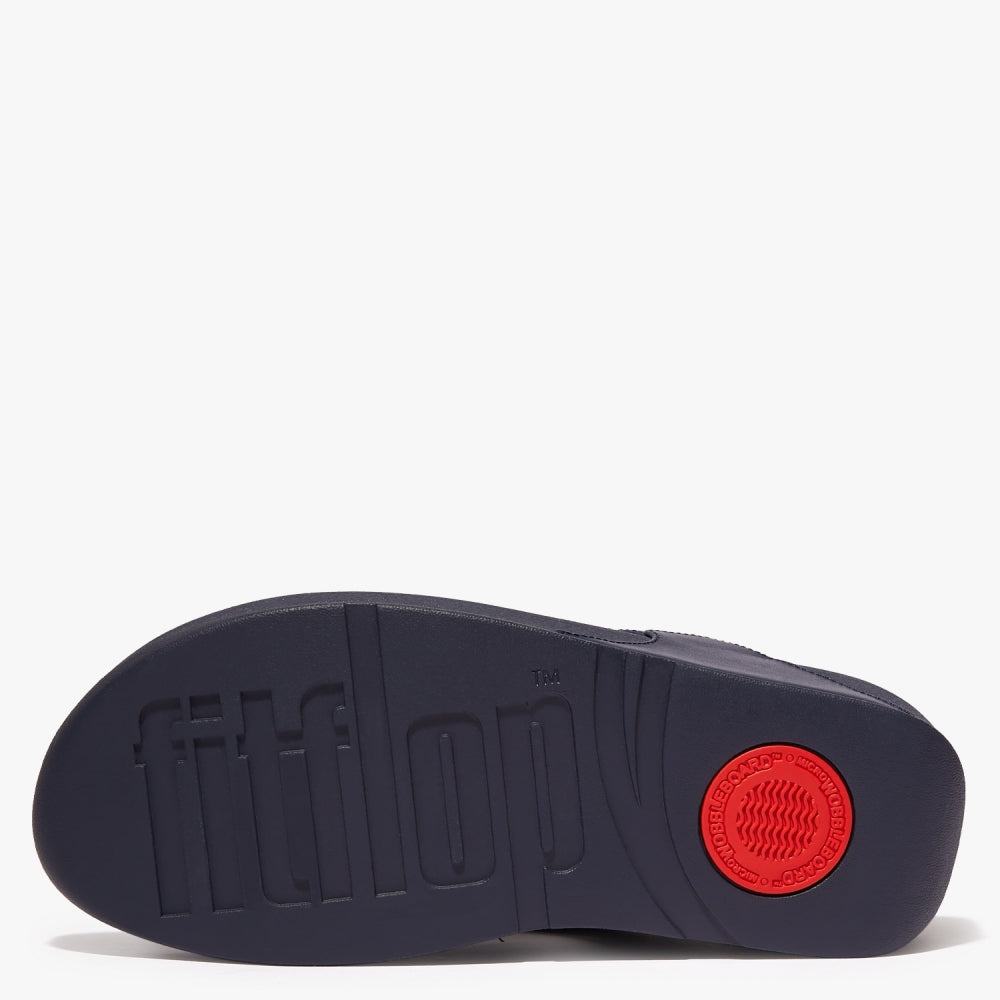 Lulu Crystal Circlet Midnight Navy Leather Toe Post Sandals