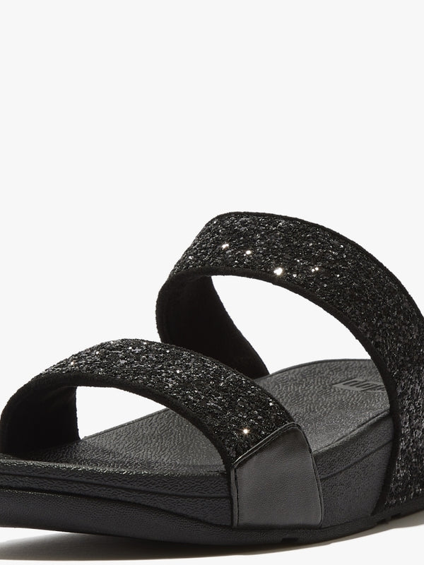 Lulu Glitter Black Sliders