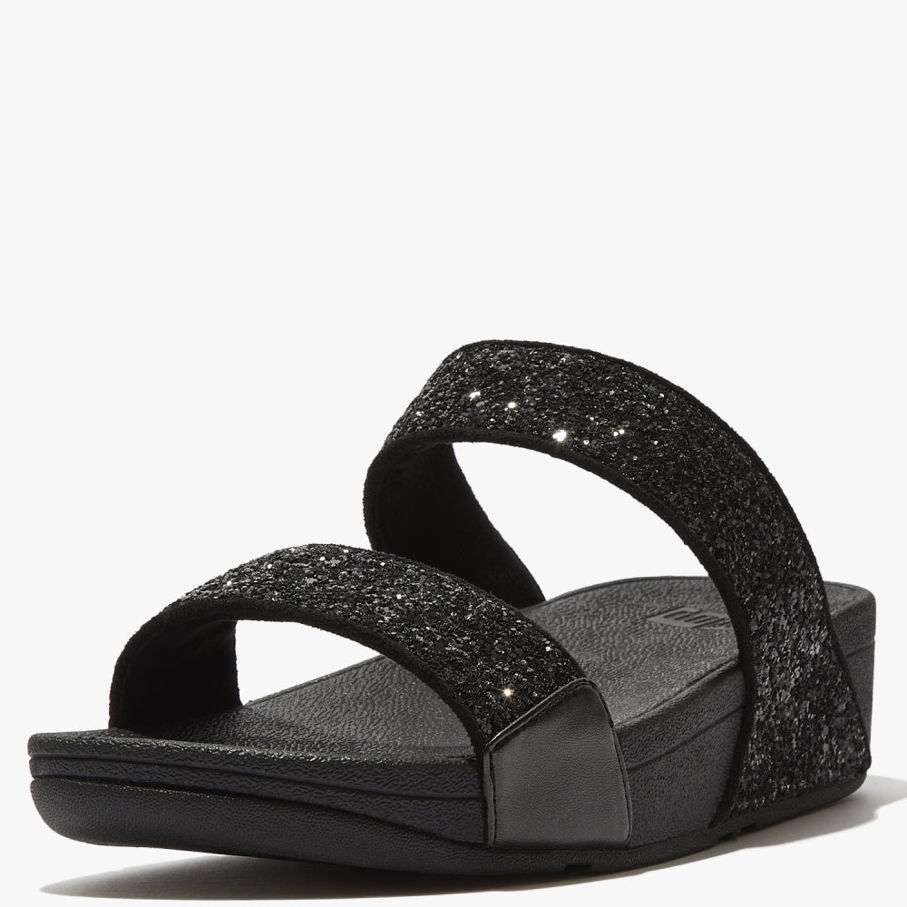Lulu Glitter Black Sliders