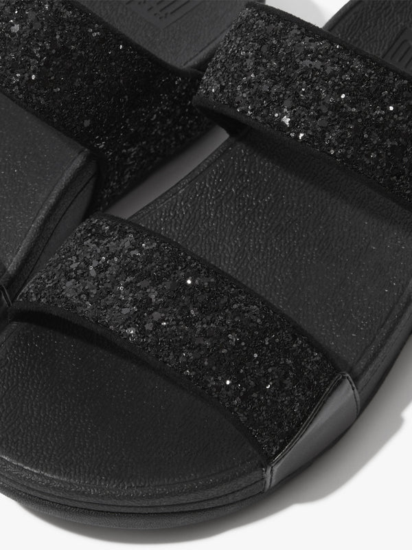 Lulu Glitter Black Sliders