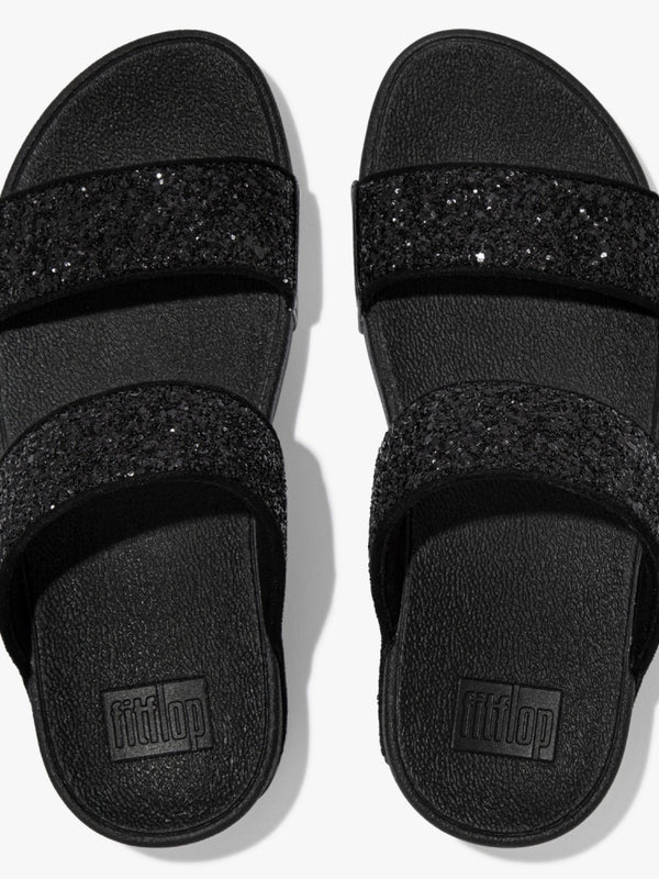 Lulu Glitter Black Sliders