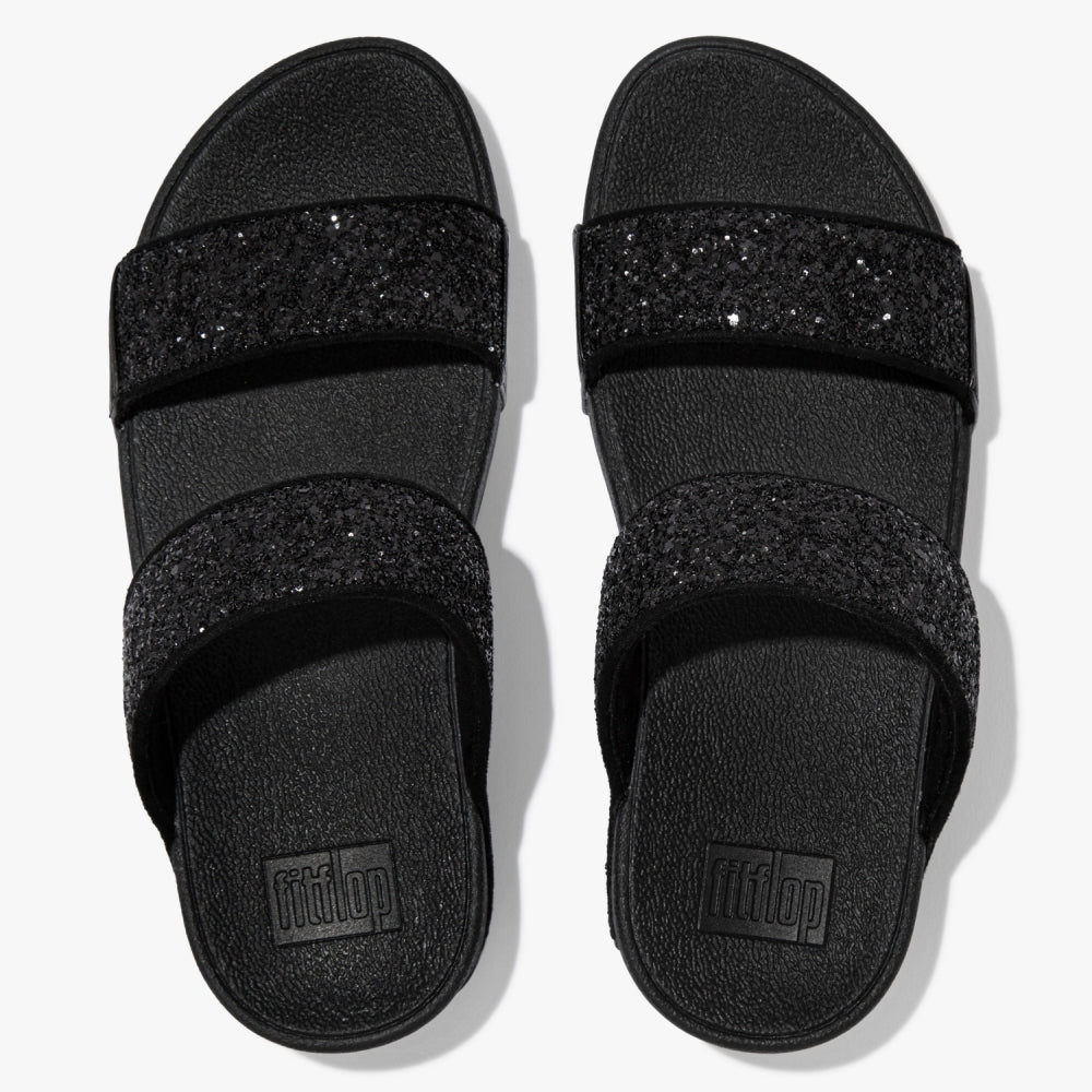 Lulu Glitter Black Sliders
