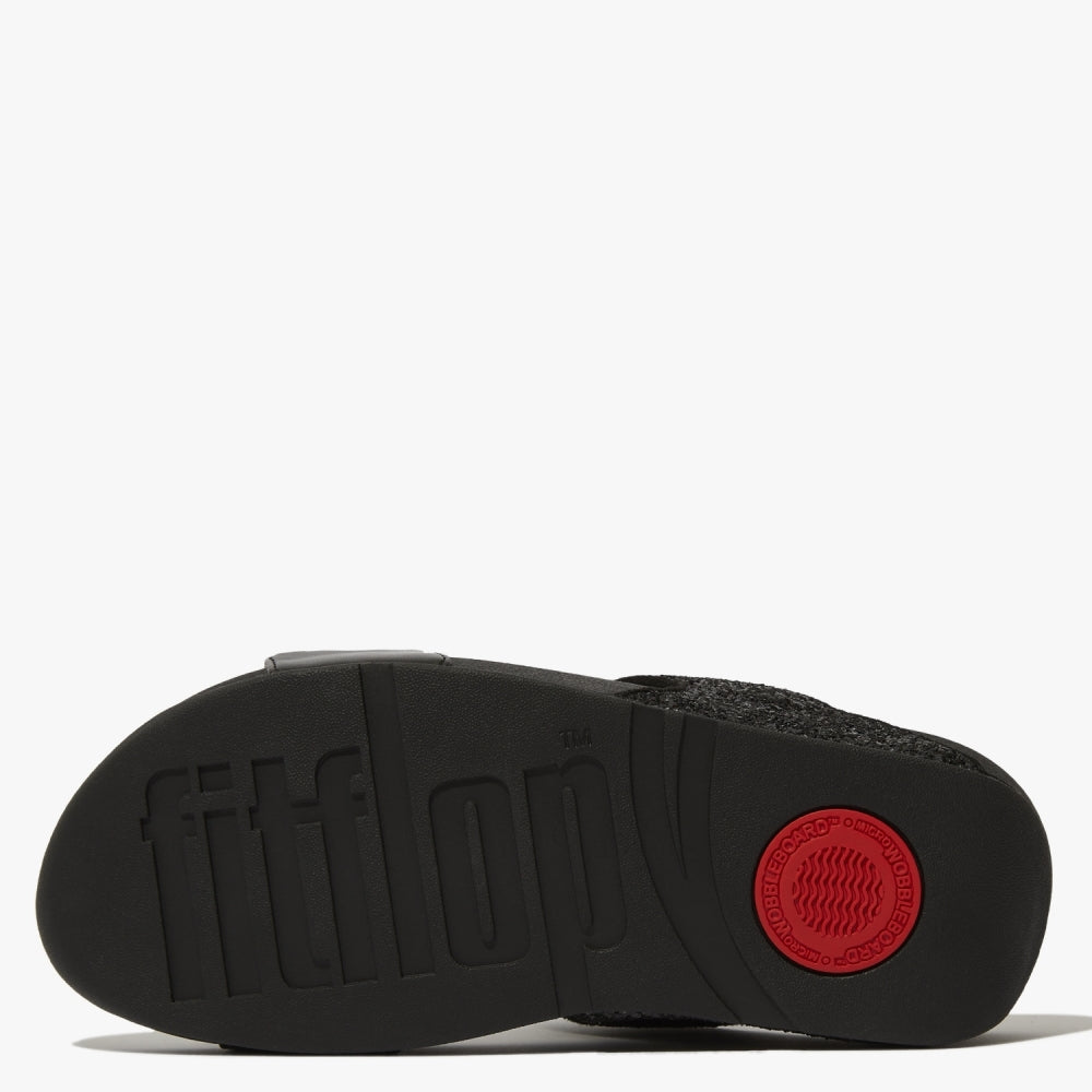 Lulu Glitter Black Sliders