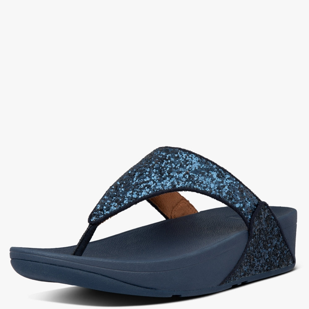 Lulu Glitter Midnight Navy Toe Post Sandals