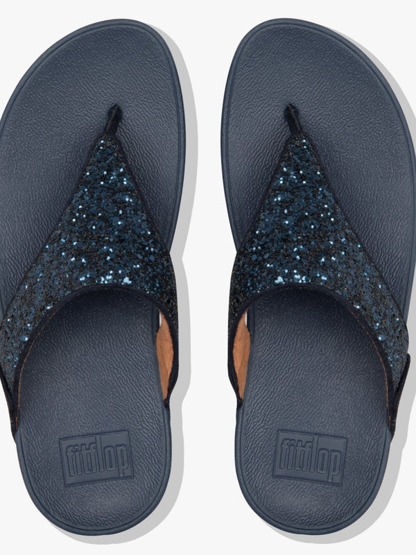 Lulu Glitter Midnight Navy Toe Post Sandals