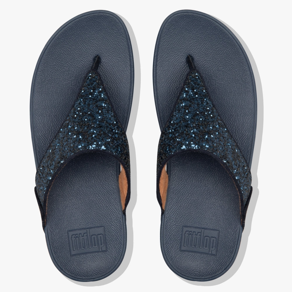 Lulu Glitter Midnight Navy Toe Post Sandals