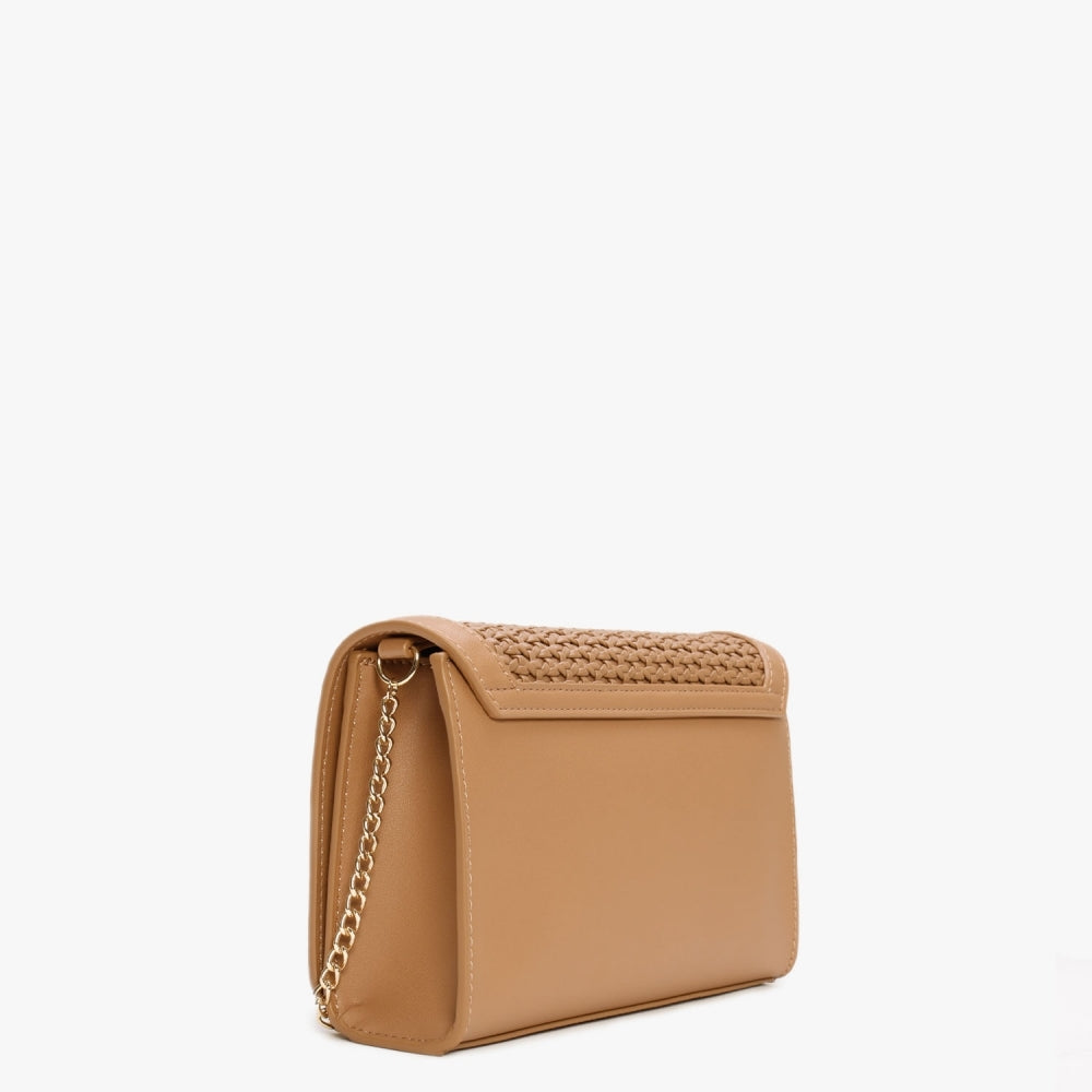 Woven Cammello Shoulder Bag