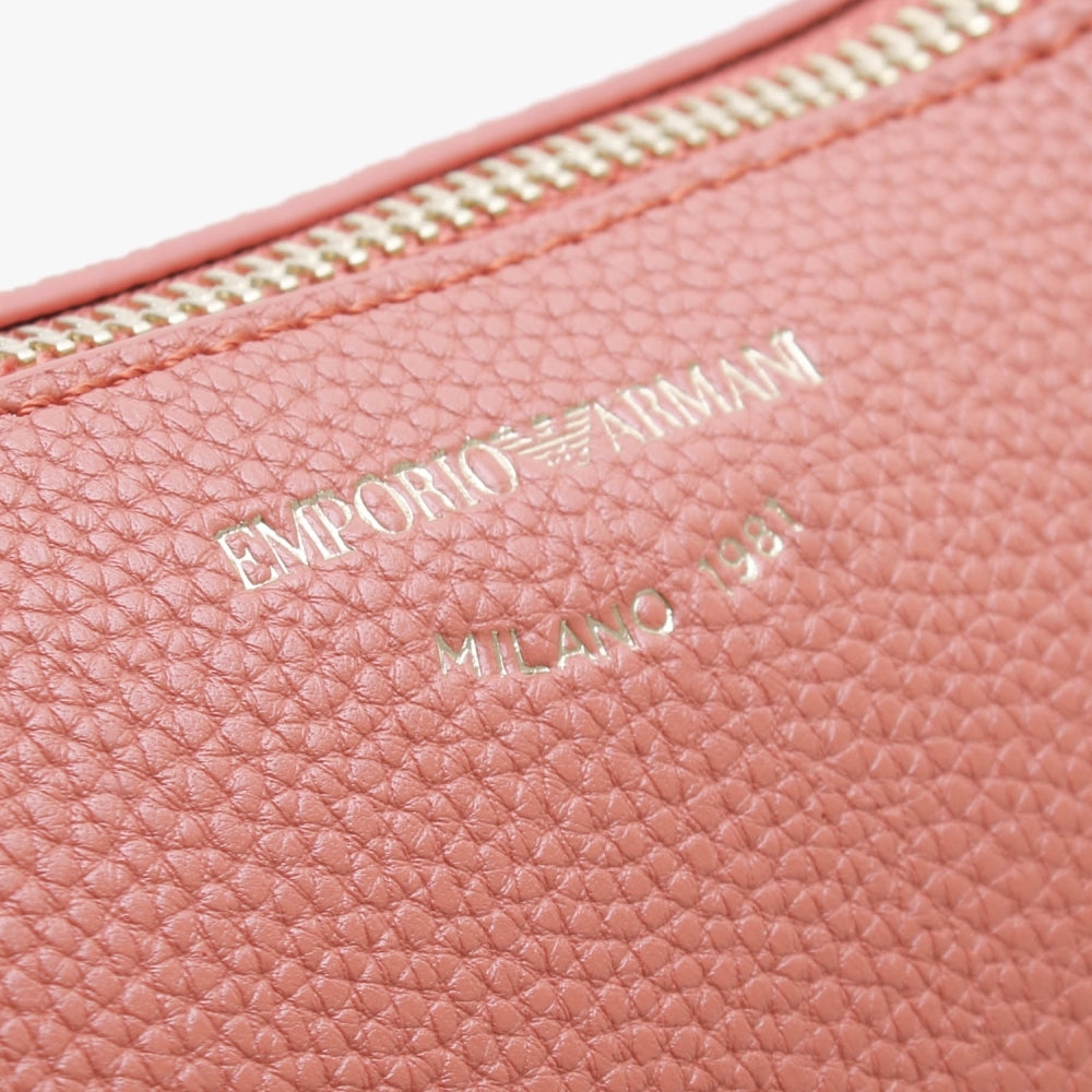 Lilly Brick Dark Brown Pebbled Baguette Bag