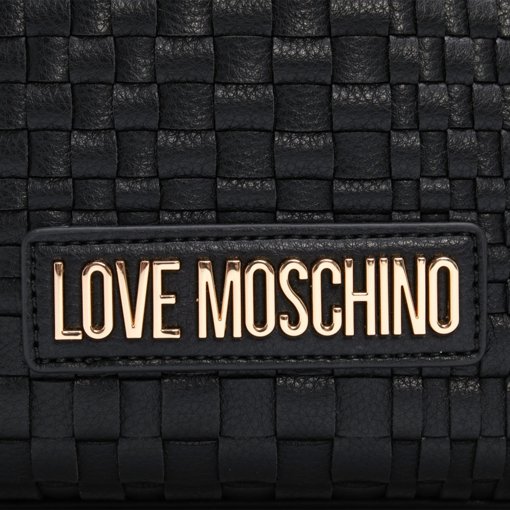 Woven Black Bucket Bag
