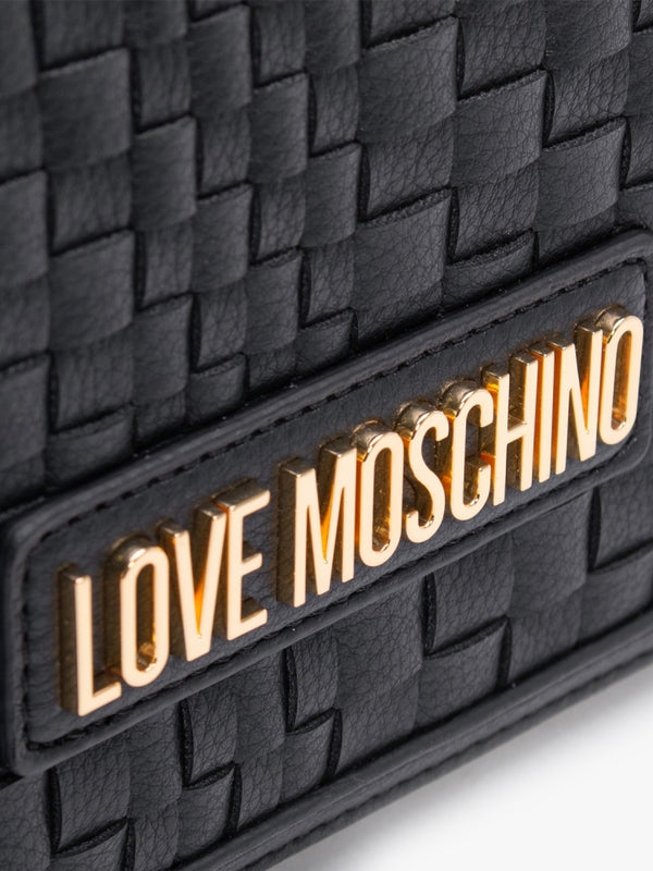 Woven Black Shoulder Bag
