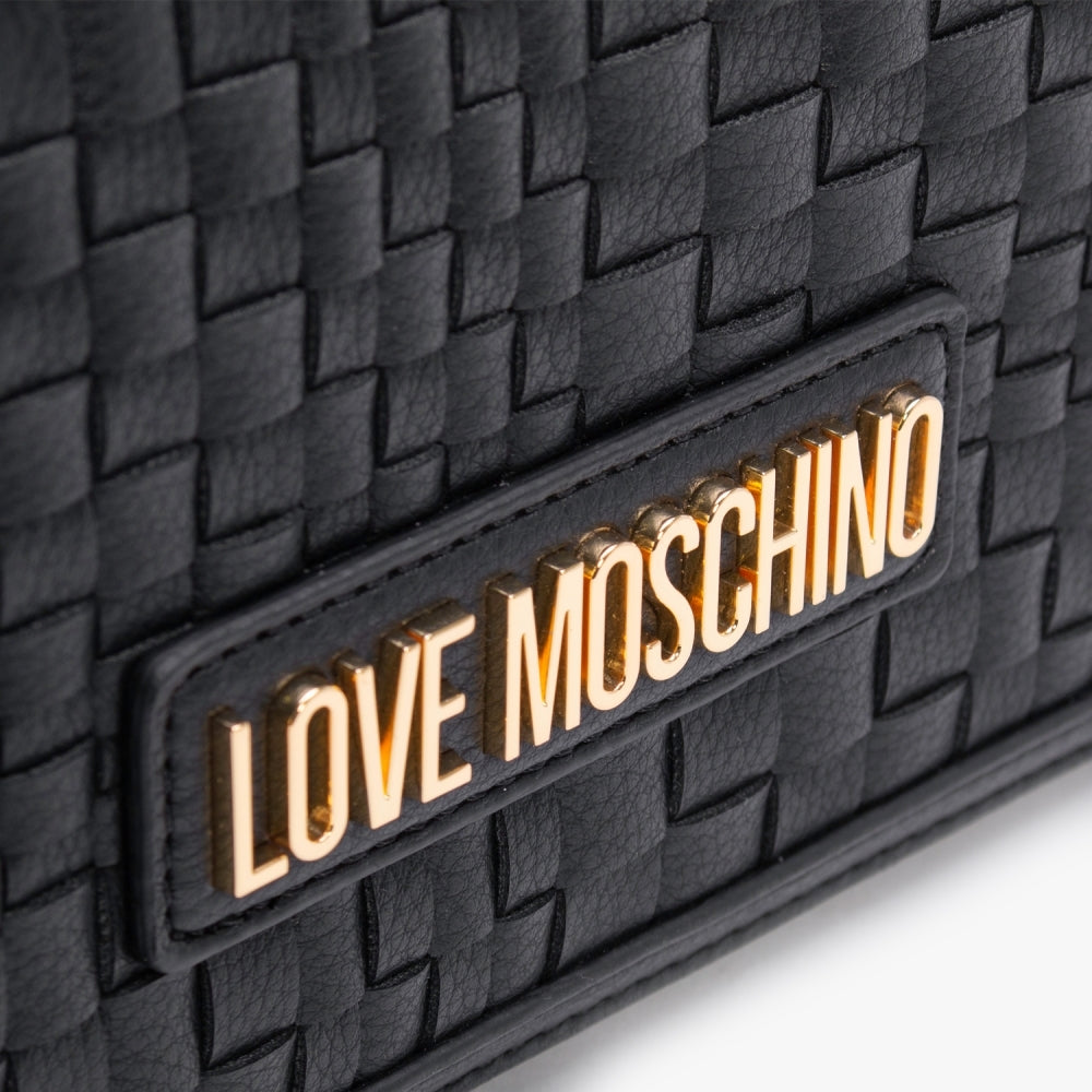 Woven Black Shoulder Bag