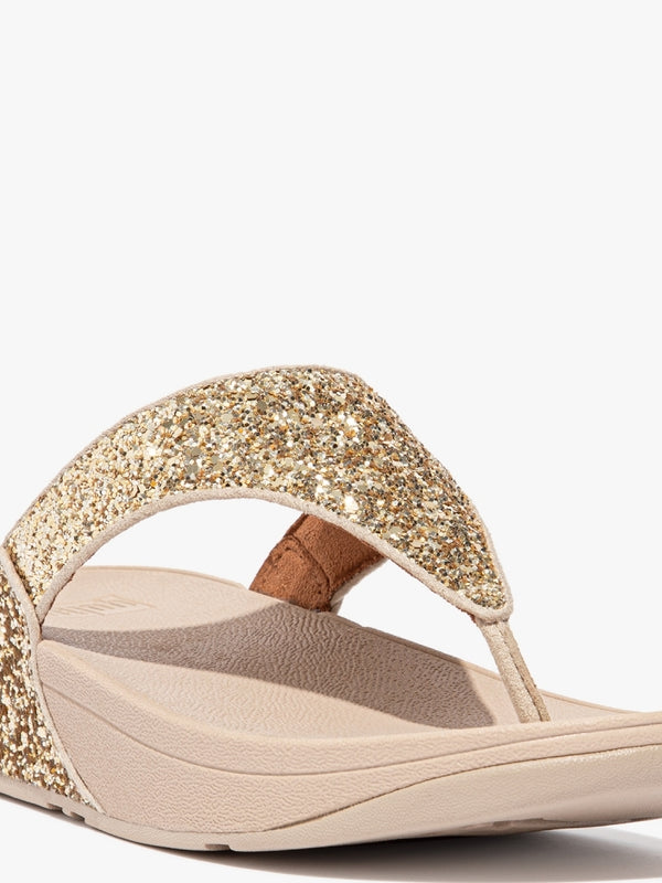 Lulu Glitter Platino Toe Post Sandals
