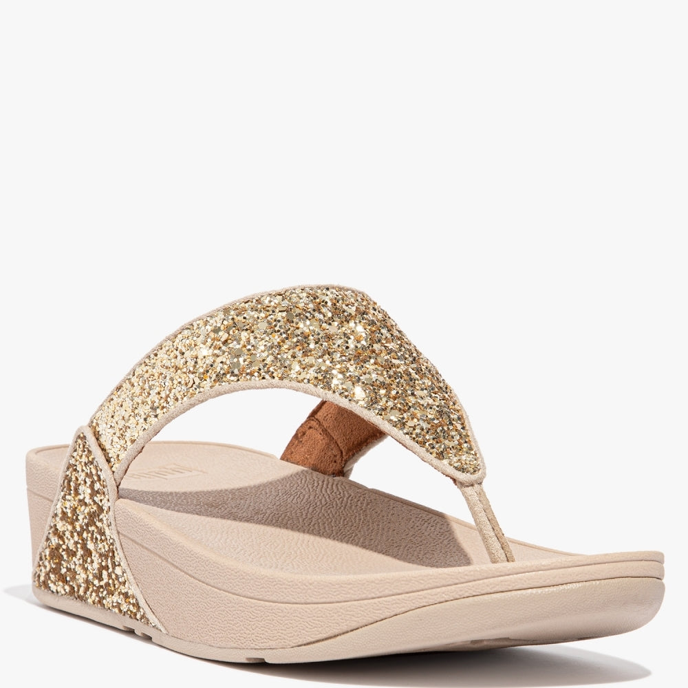 Lulu Glitter Platino Toe Post Sandals