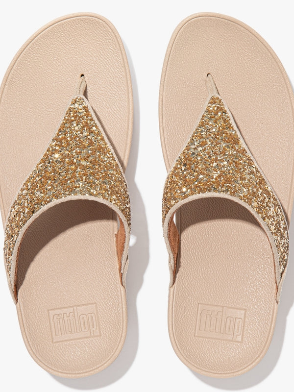 Lulu Glitter Platino Toe Post Sandals