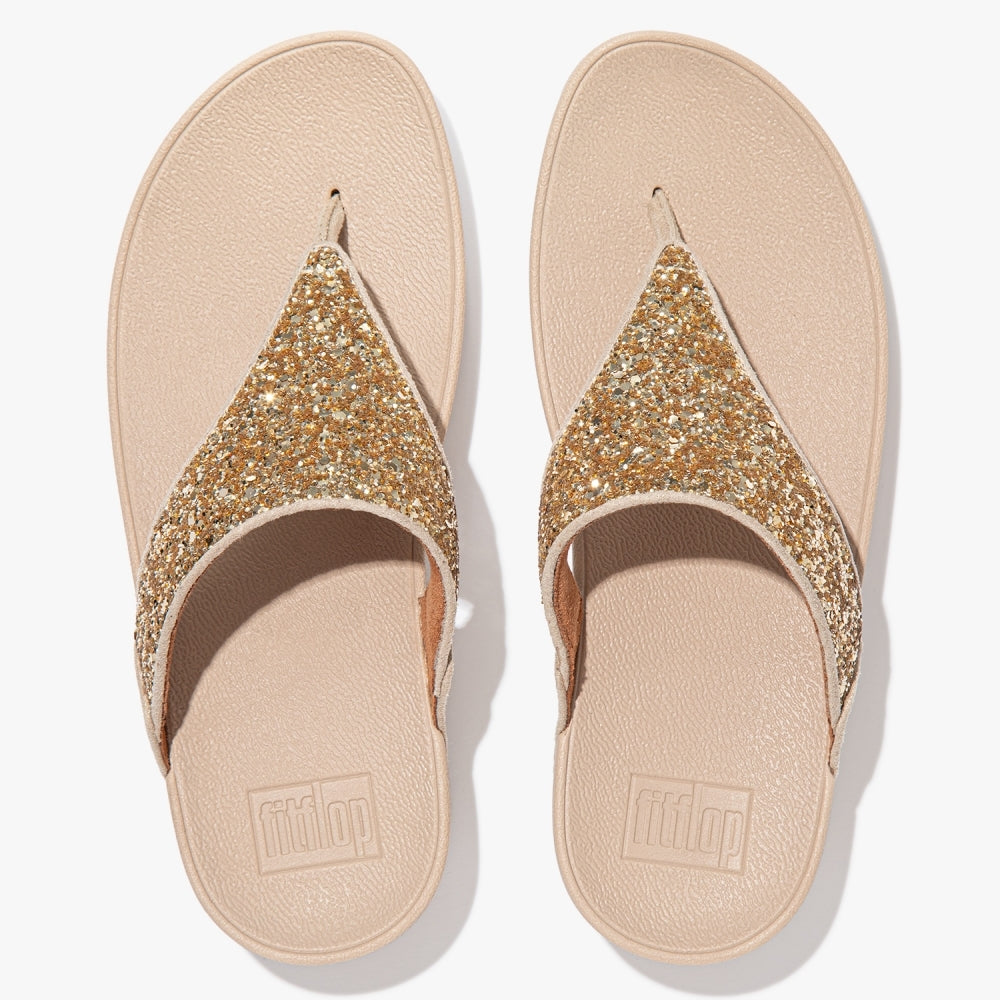 Lulu Glitter Platino Toe Post Sandals