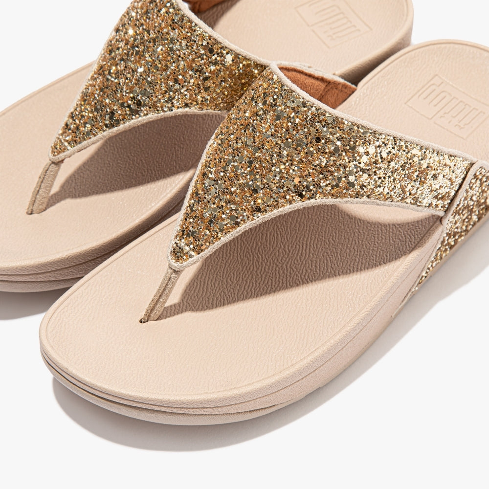 Lulu Glitter Platino Toe Post Sandals