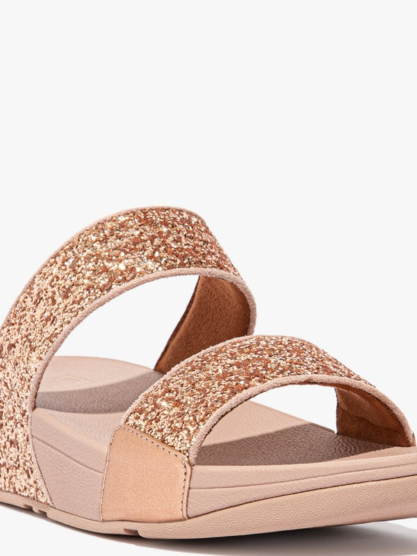 Lulu Glitter Rose Gold Sliders