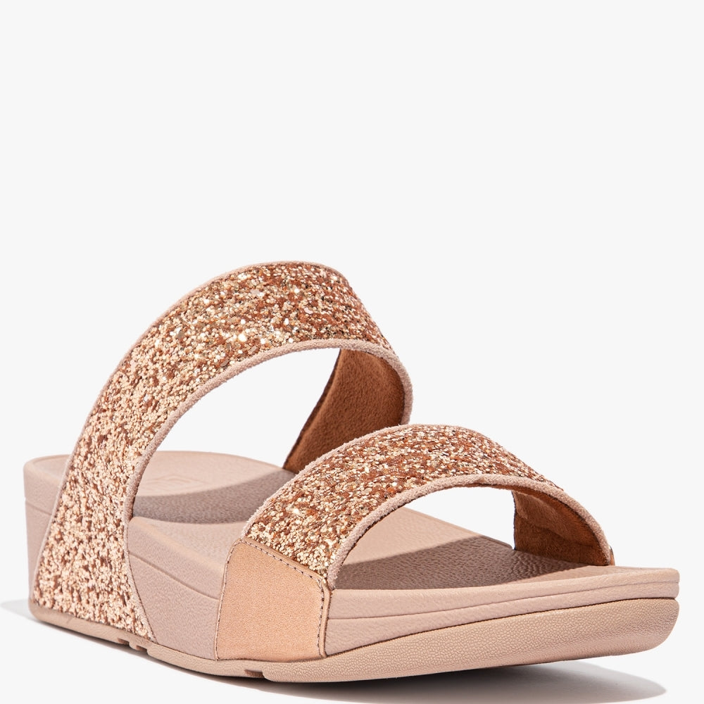 Lulu Glitter Rose Gold Sliders