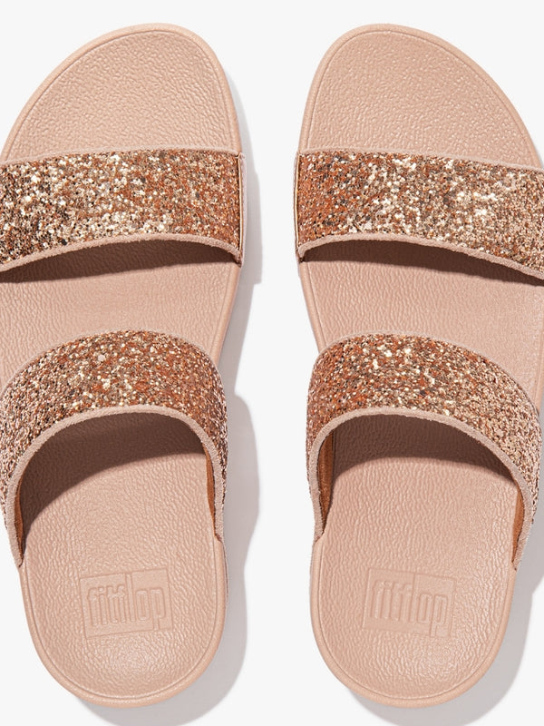 Lulu Glitter Rose Gold Sliders
