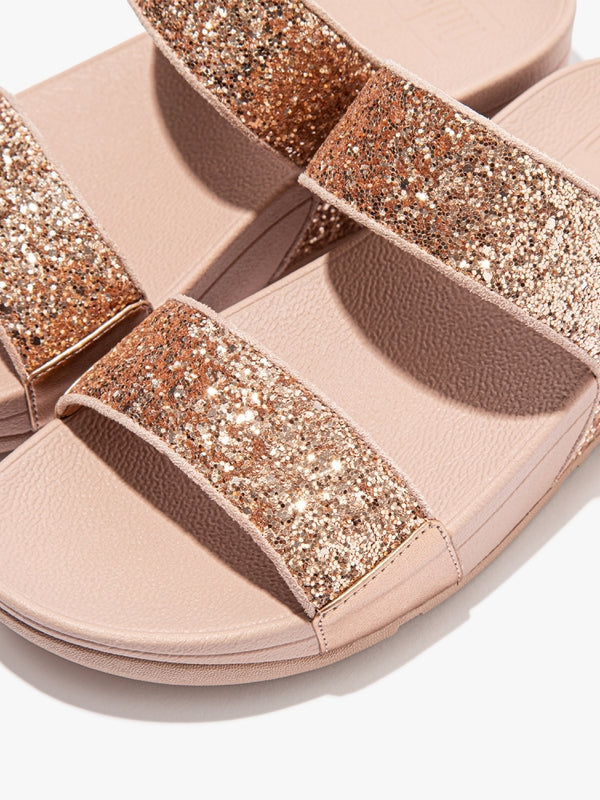 Lulu Glitter Rose Gold Sliders