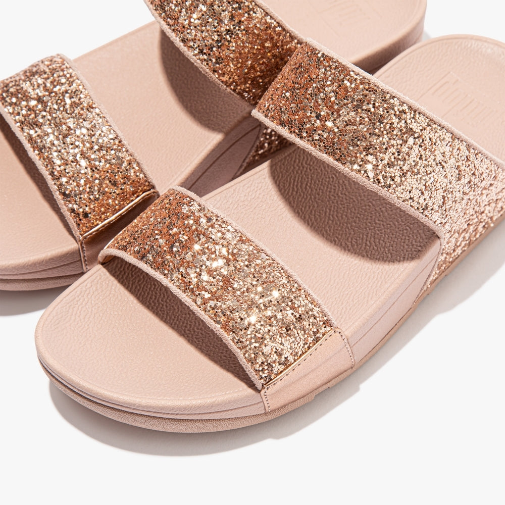 Lulu Glitter Rose Gold Sliders