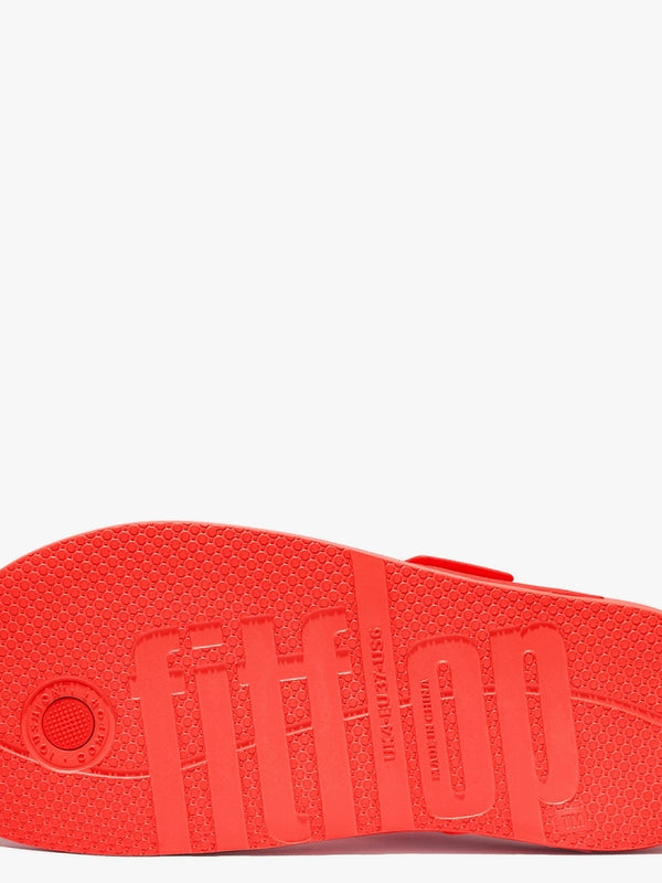 Iqushion Adjustable Buckle Neon Orange Flip Flops