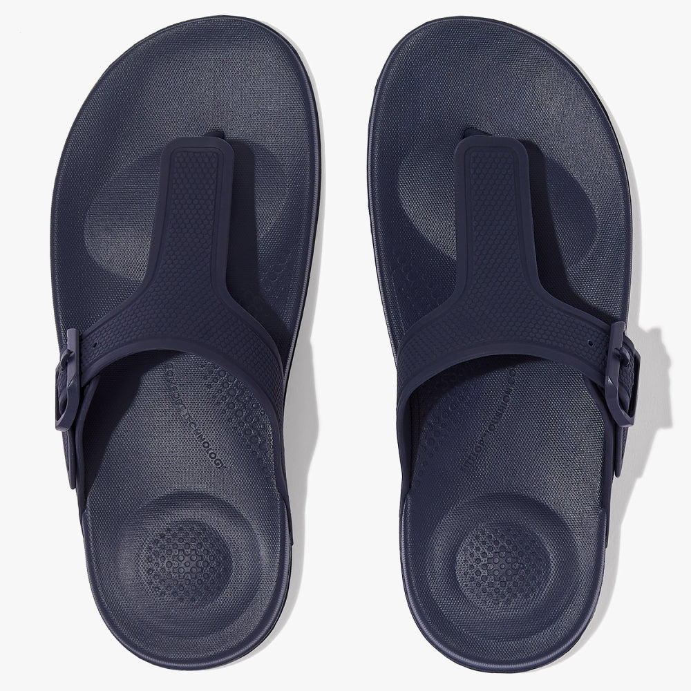 Iqushion Adjustable Buckle Midnight Navy Flip Flops