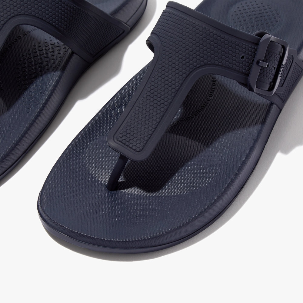 Iqushion Adjustable Buckle Midnight Navy Flip Flops