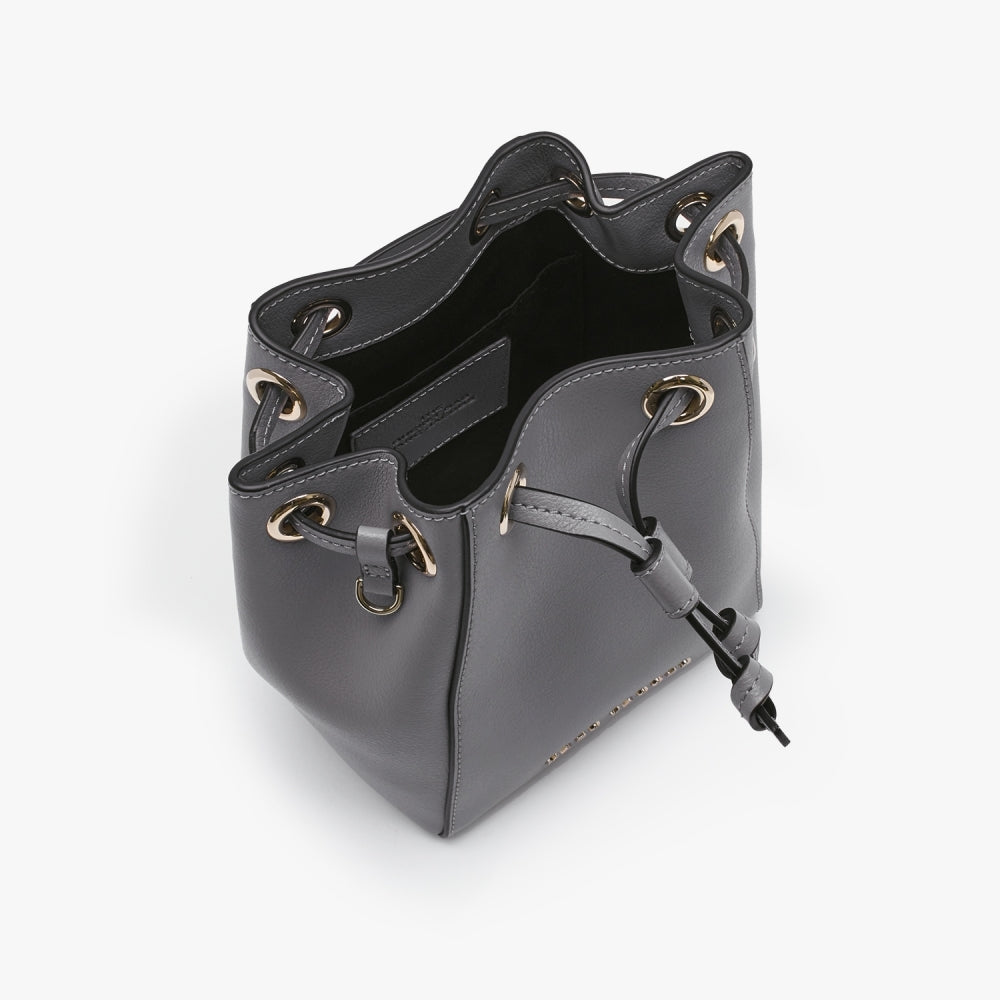 The Leather Rock Grey Bucket Bag