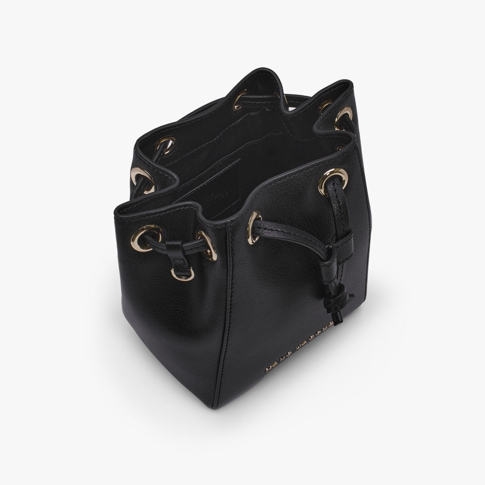 The Leather Black Bucket Bag