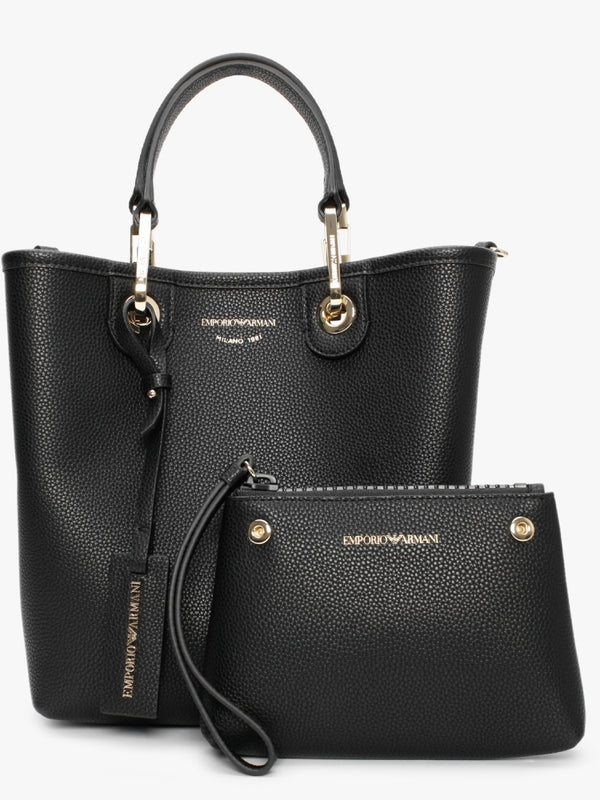 Myea Black Silver Shopper Bag